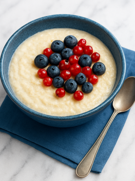 griespudding mit beeren